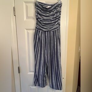 Striped Navy and White Jumpsuit